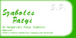 szabolcs patyi business card